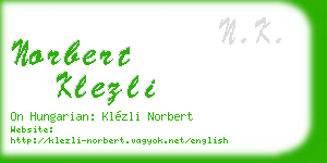 norbert klezli business card