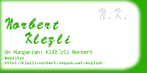 norbert klezli business card